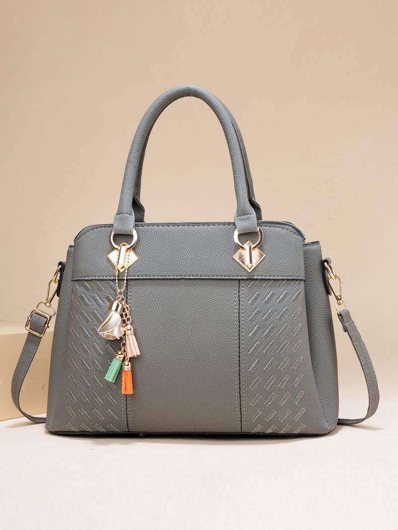 Random Color Tassel Decor Top Handle Bag, Mothers Day Gift For Mom