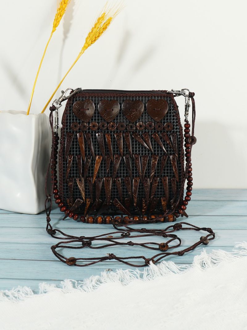 Mini Triangle & Round Decor Crossbody Bag