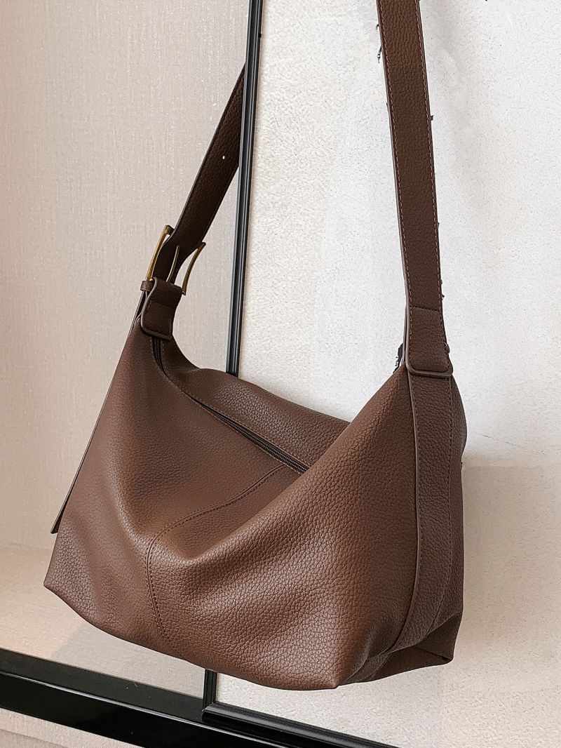 Litchi Embossed Hobo Bag