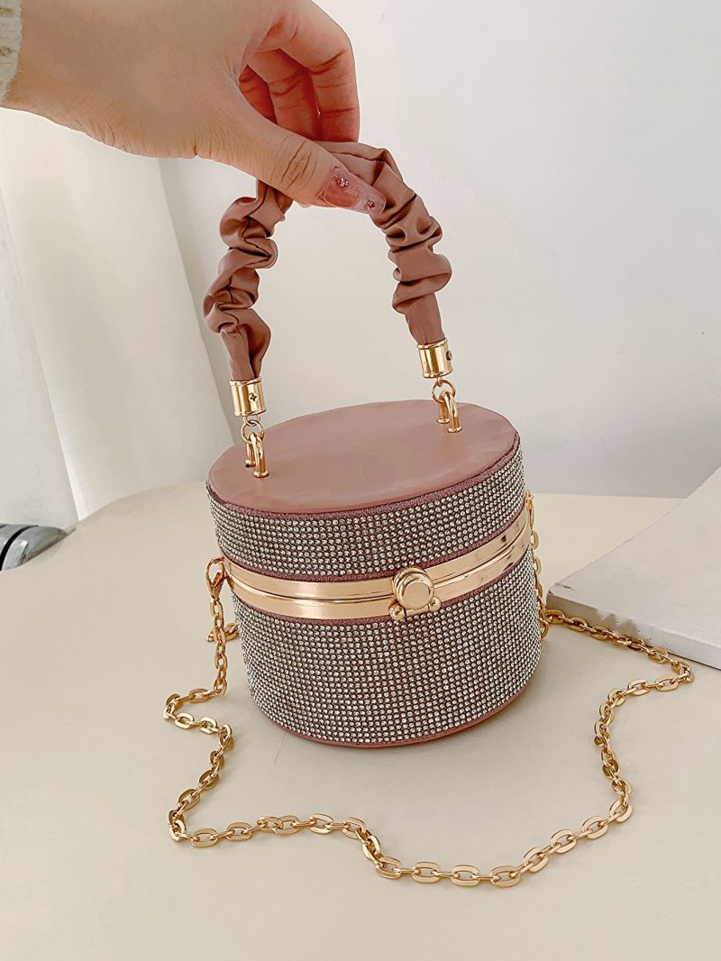 Mini Rhinestone Decor Bucket Bag