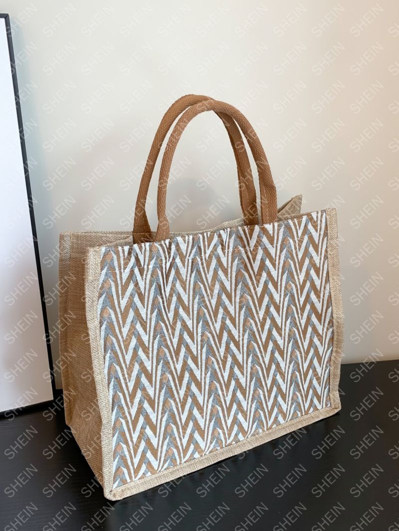 Chevron Pattern Shopper Bag