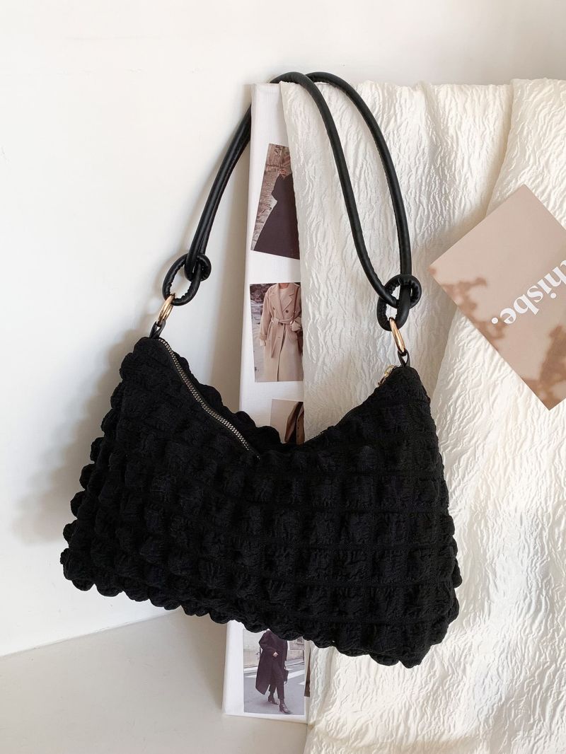 Minimalist Textured Shoulder Bag