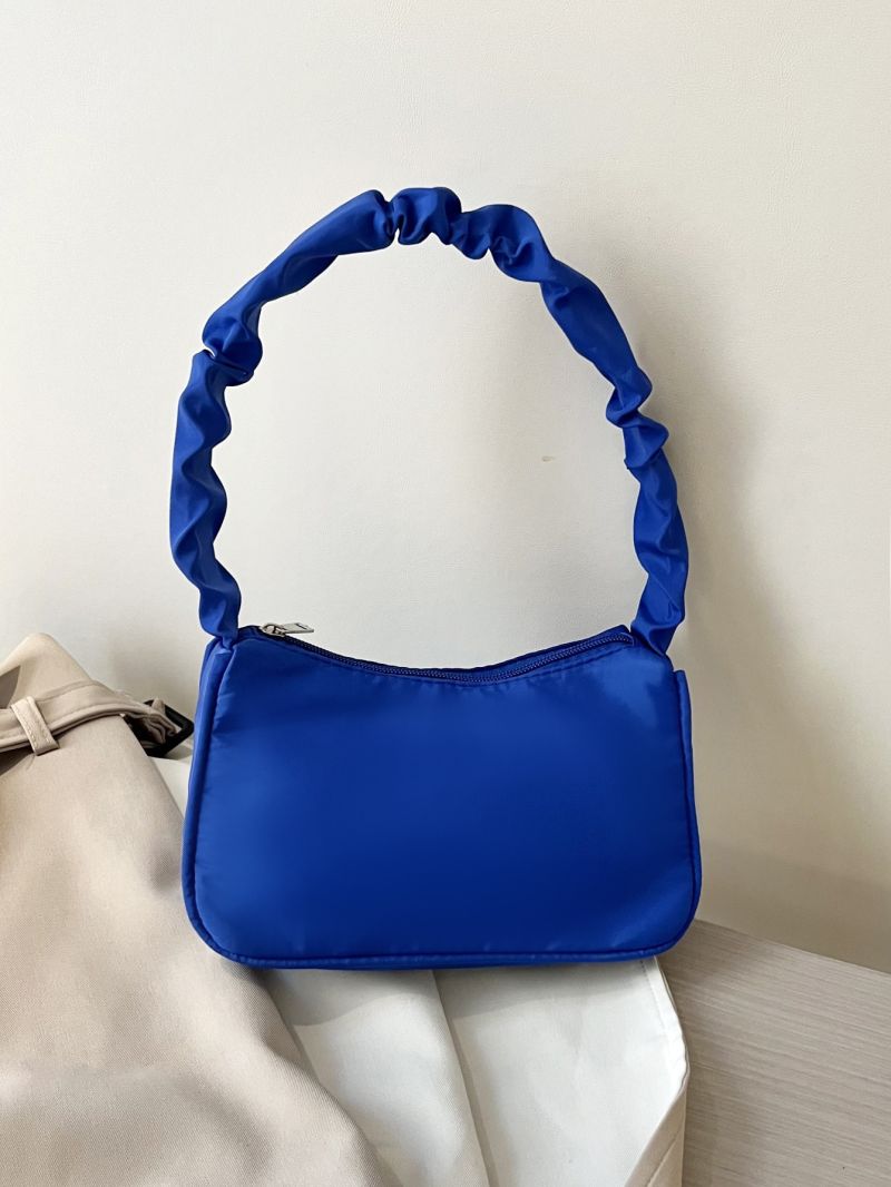 Ruched Detail Zipper Hobo Bag
