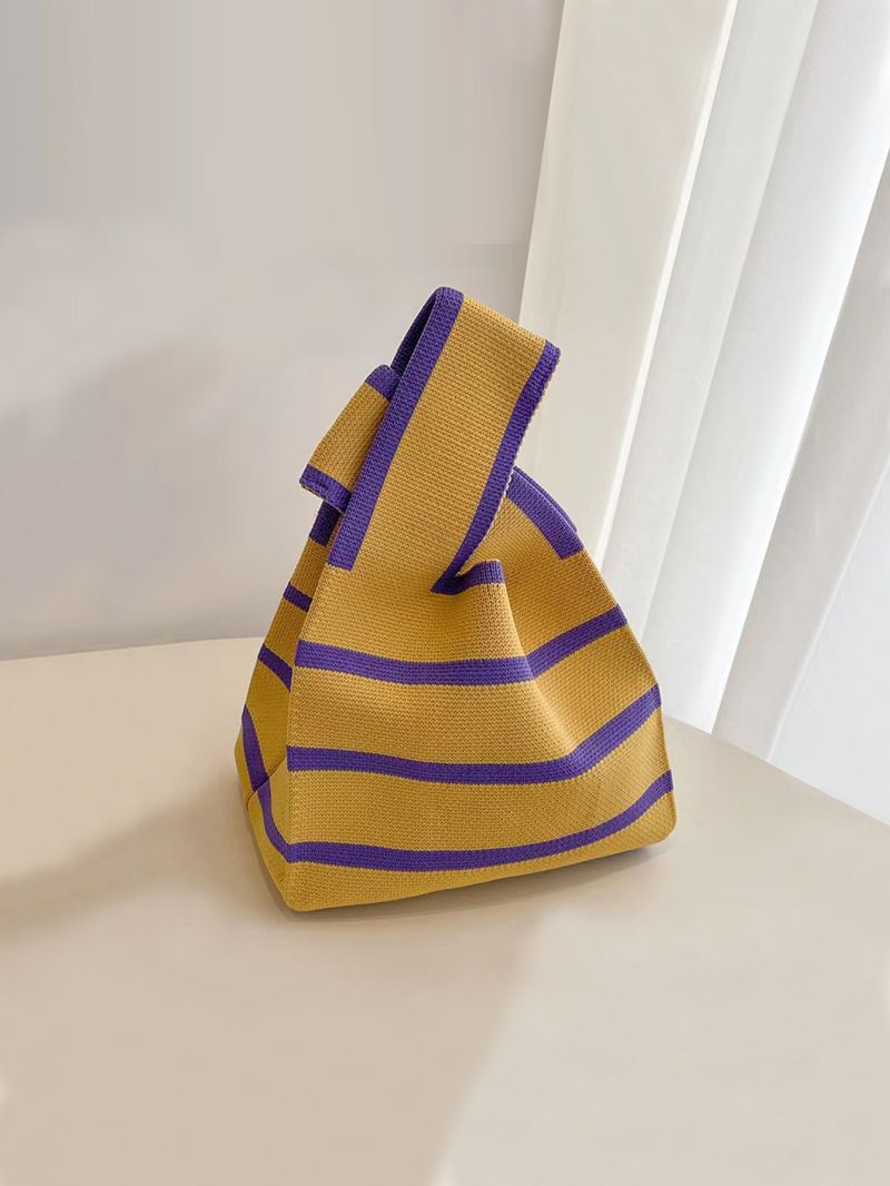 Mini Striped Pattern Crochet Bag