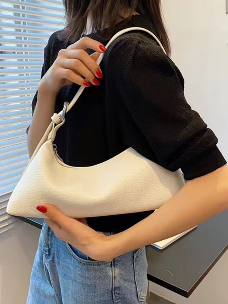 Litchi Embossed Baguette Bag