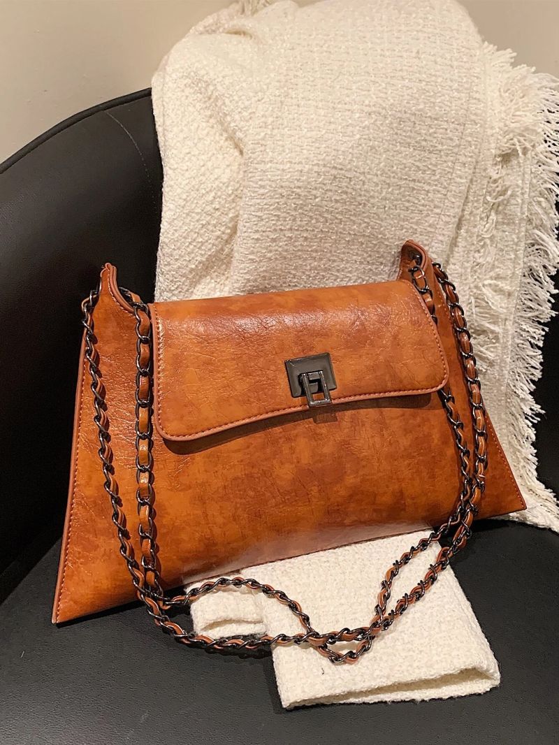 Large Capacity Chain Flap Square Bag