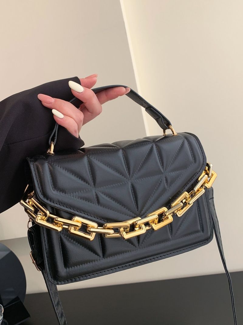 Quilted Chain Decor Square Bag