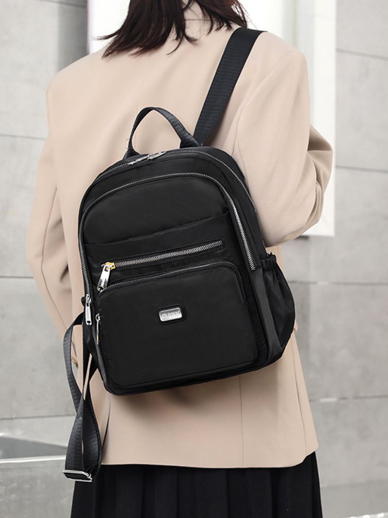 Letter Patch Decor Functional Backpack