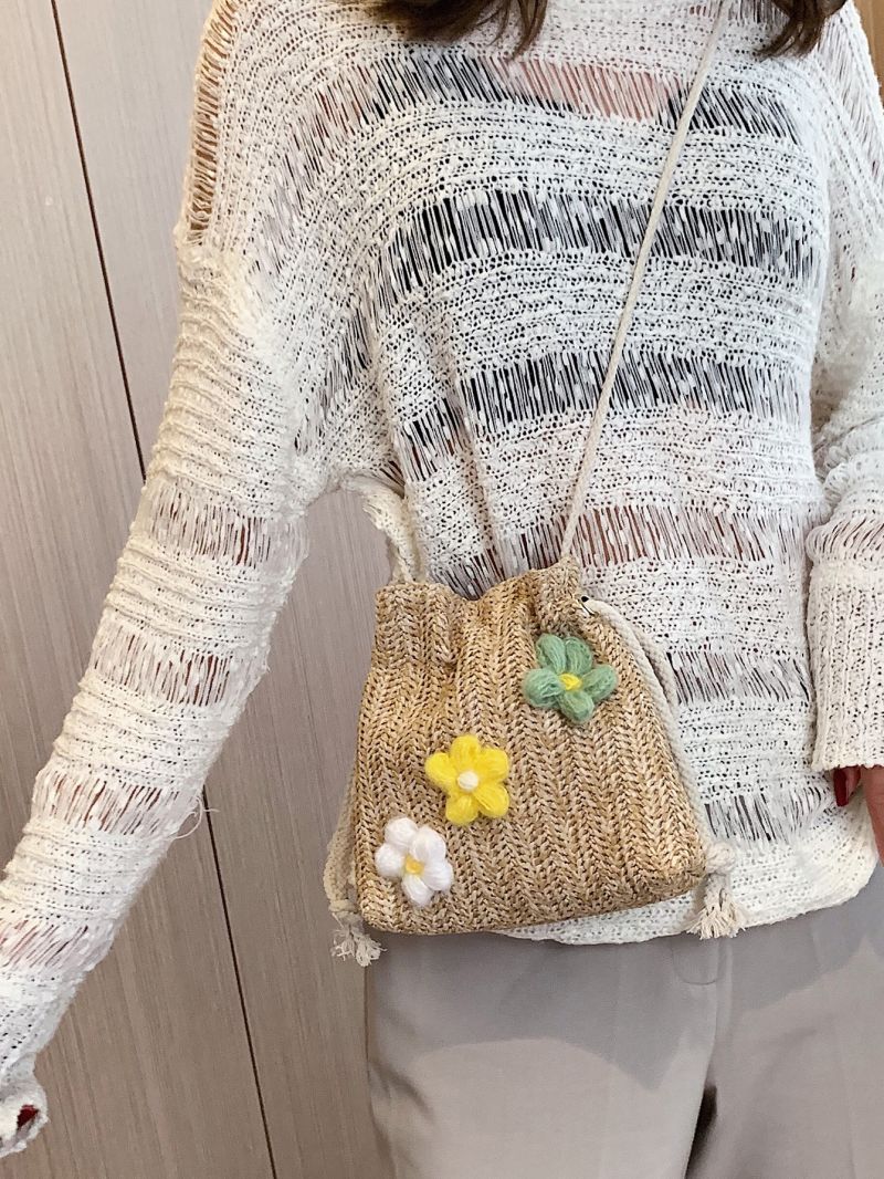 Mini Flower Decor Straw Bag