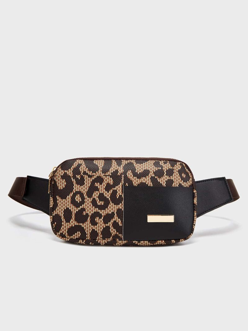 Leopard Pattern Waist Bag Chest Bag, Zipper Fanny Pack, Waist Bag Phone Bag For Outdoor Sports