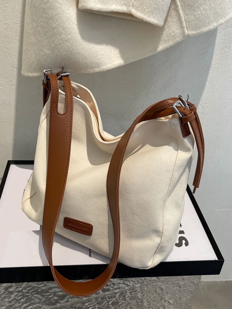 Letter Patch Decor Hobo Bag