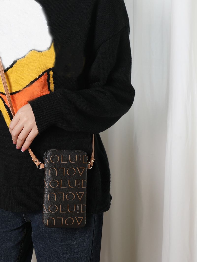 Letter Graphic Phone Wallet With Zipper