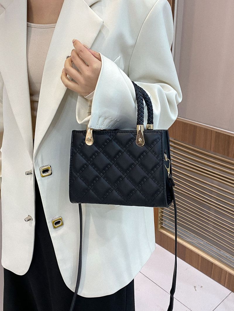 Geometric Quilted Square Bag