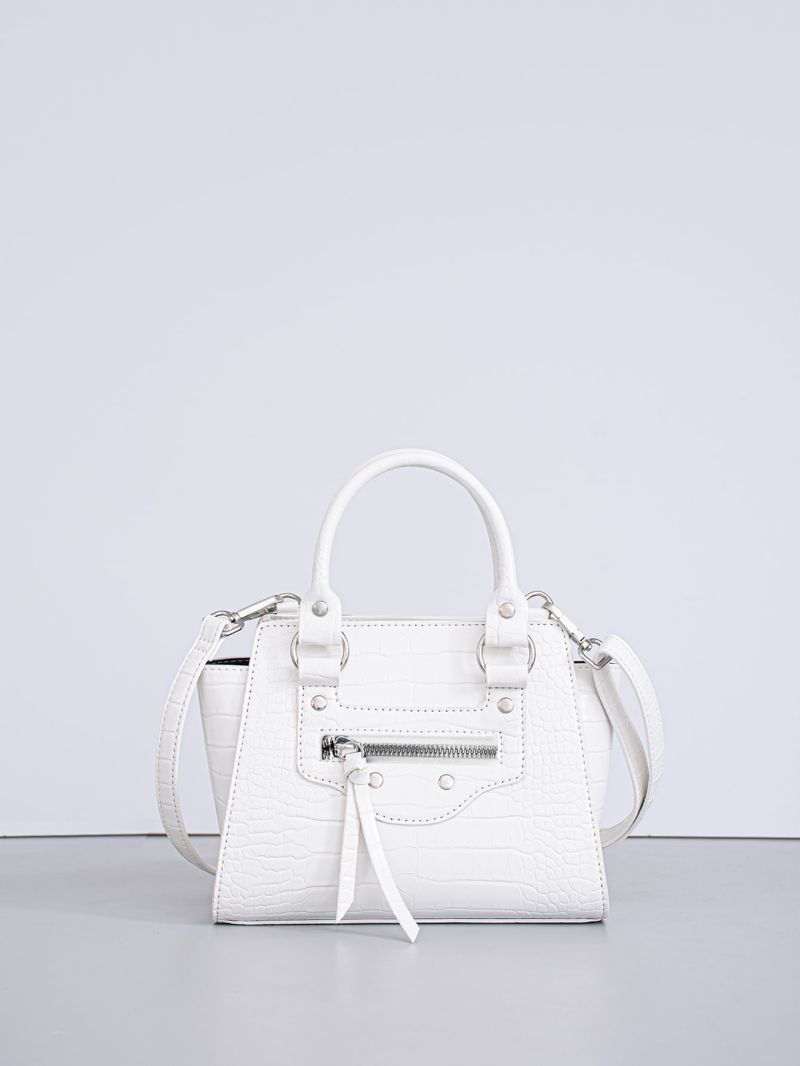 Minimalist Crocodile Embossed Square Bag