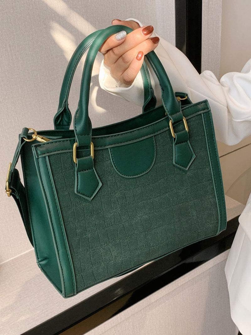 Crocodile Embossed Square Bag