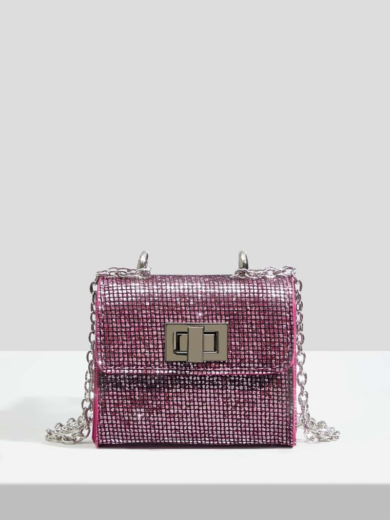 Mini Sequin Decor Flap Square Bag