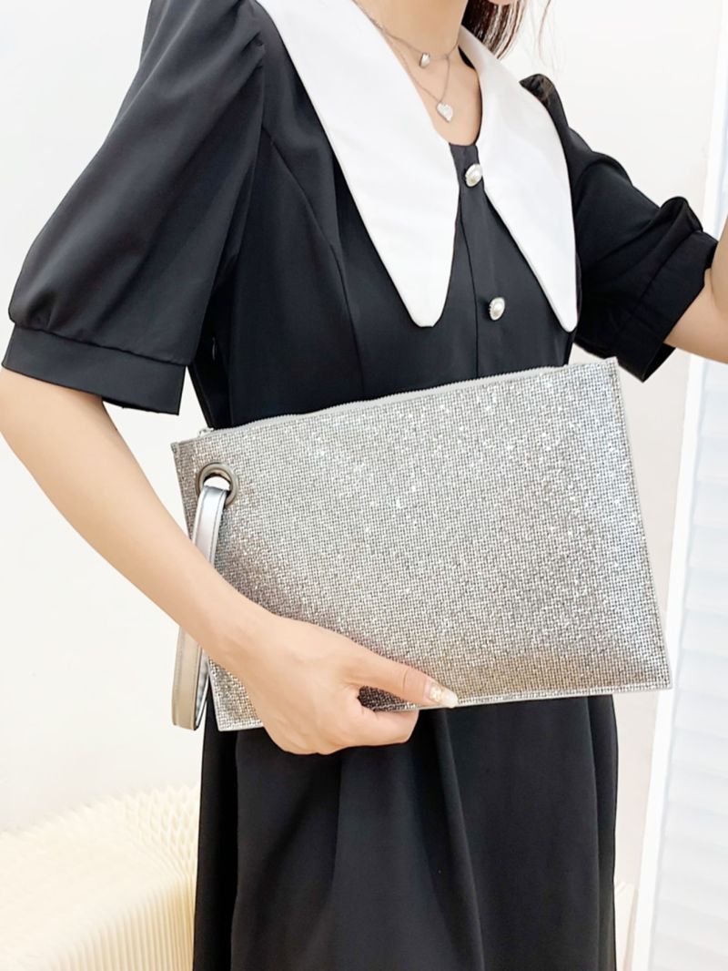 Glitter Grommet Eyelet Decor Square Bag