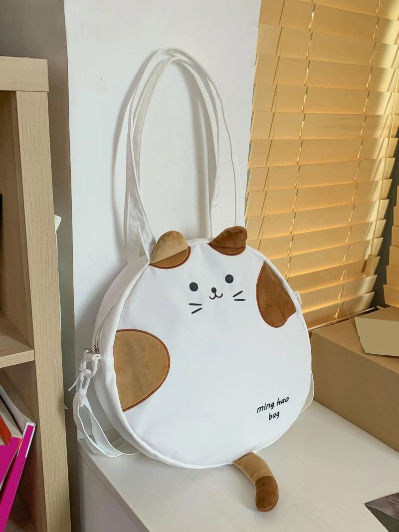 Cartoon Cat Design Shoulder Tote Bag