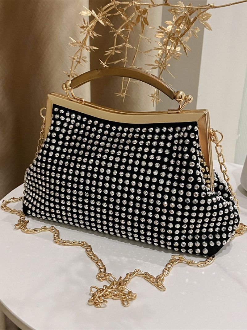 Mini Rhinestone Decor Chain Square Bag