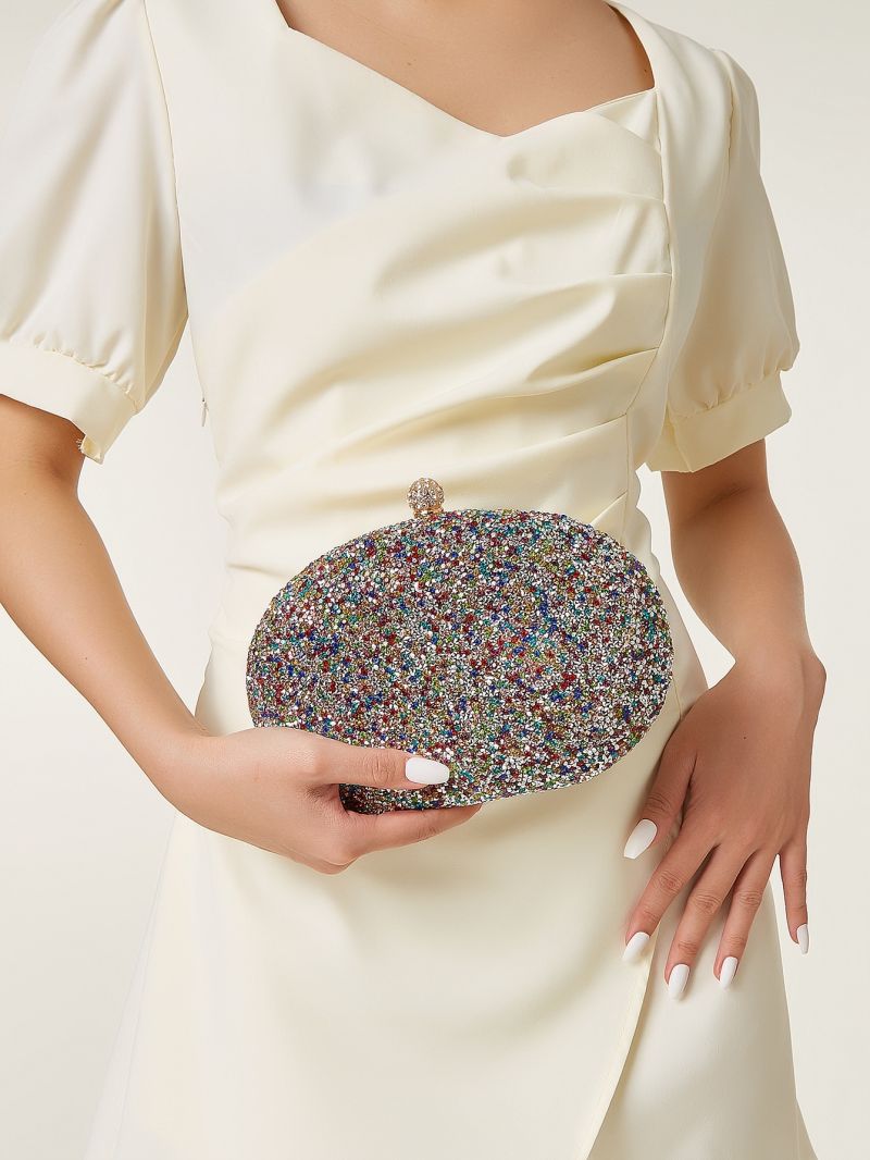 Mini Rhinestone Decor Chain Box Bag