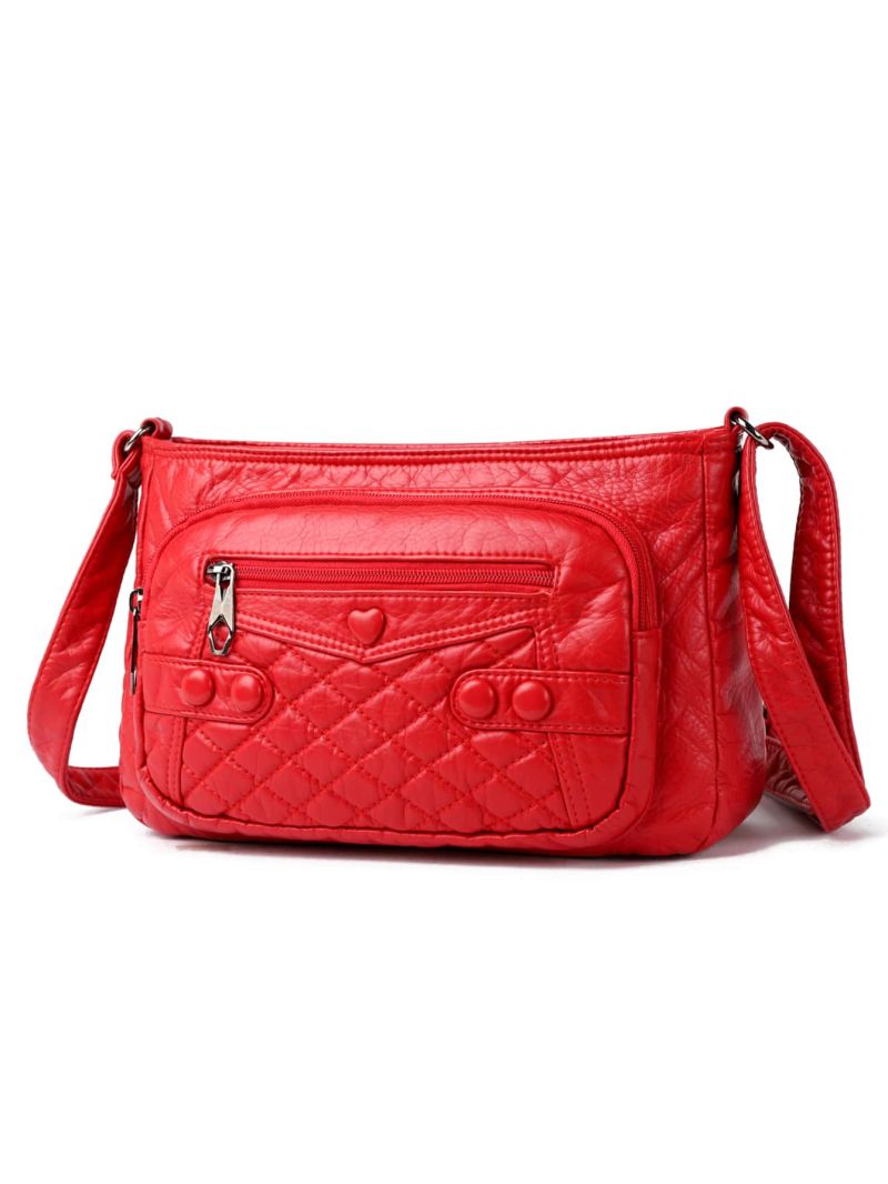 Quilted Embossed Zip Crossbody Bag