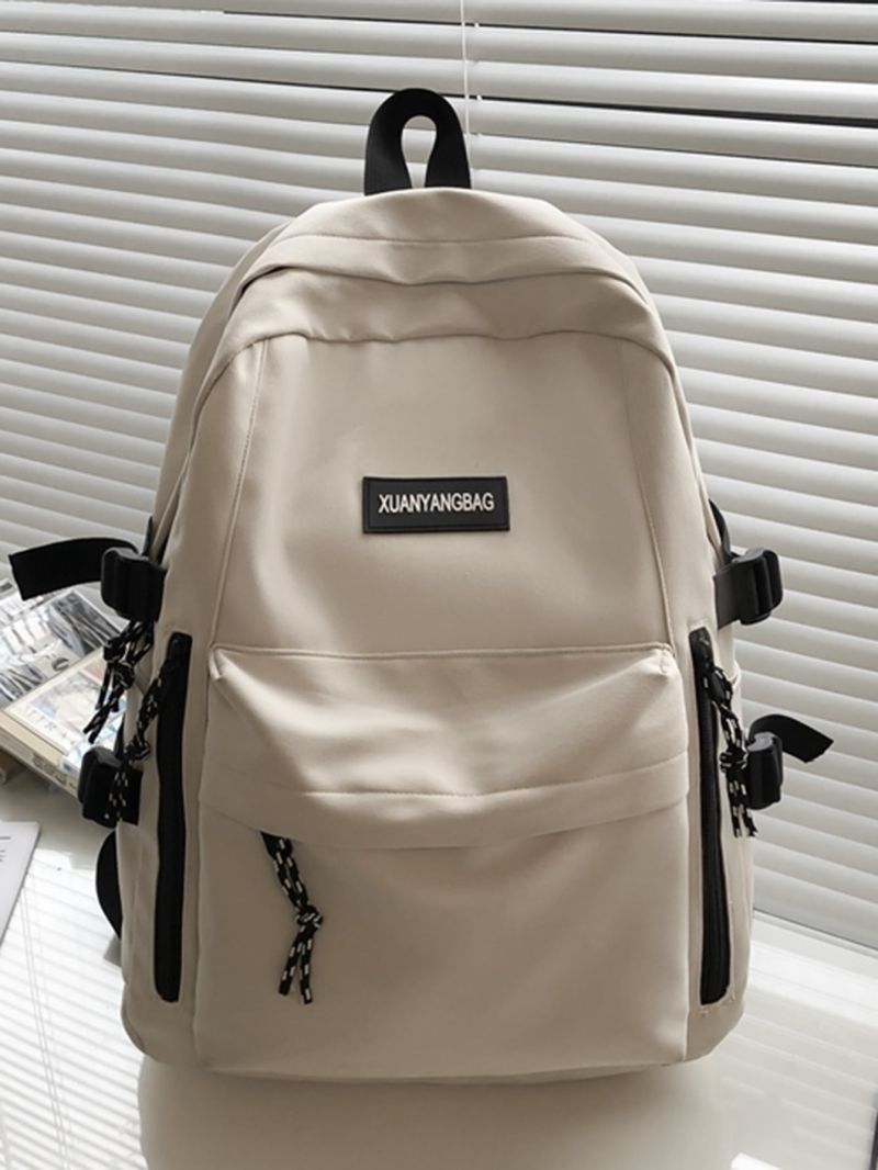 Men Letter Patch Functional Backpack