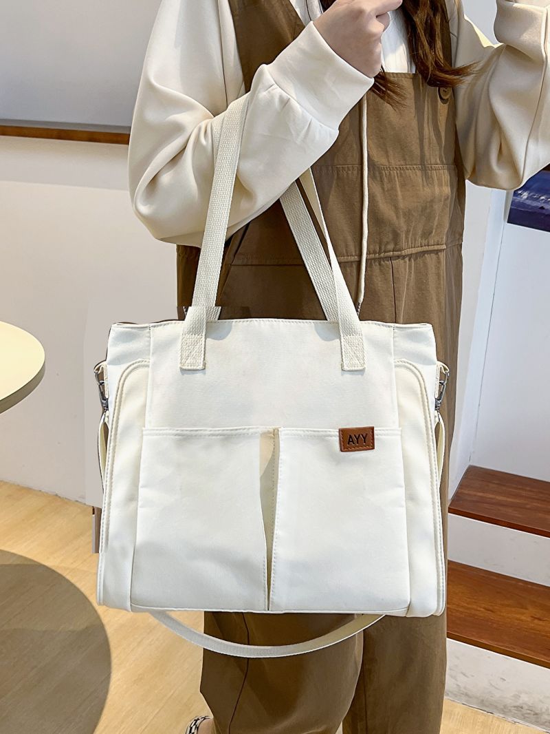 Letter Patch Decor Shopper Bag