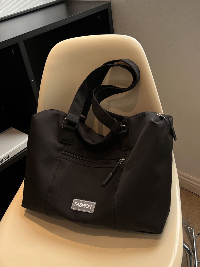 Letter Patch Decor Duffel Bag