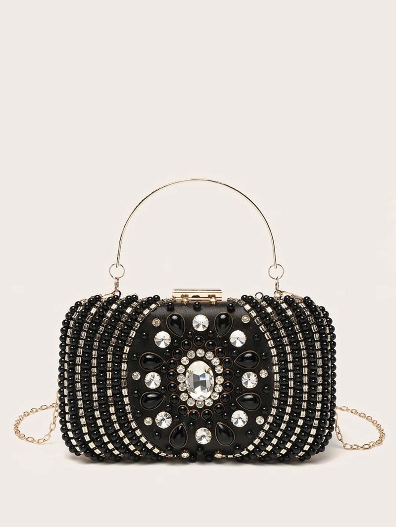 Mini Rhinestone Decor Chain Box Bag