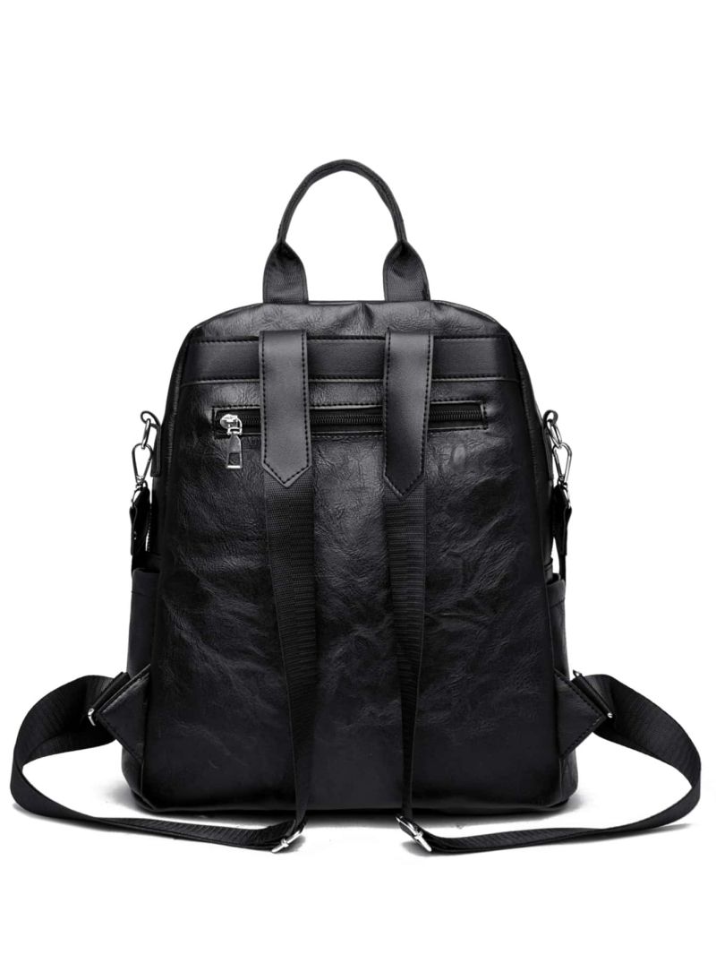 Minimalist Textured Zip Front Backpack