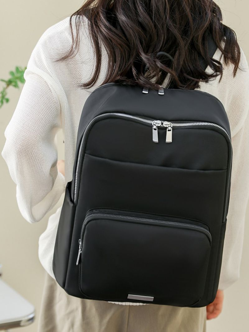 Letter Patch Decor Functional Backpack