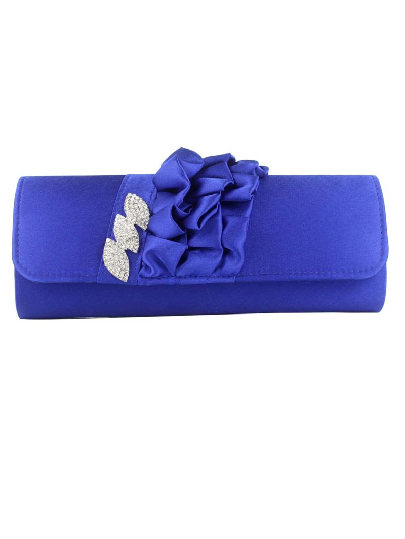 Rhinestone & Bead Decor Ruched Bag