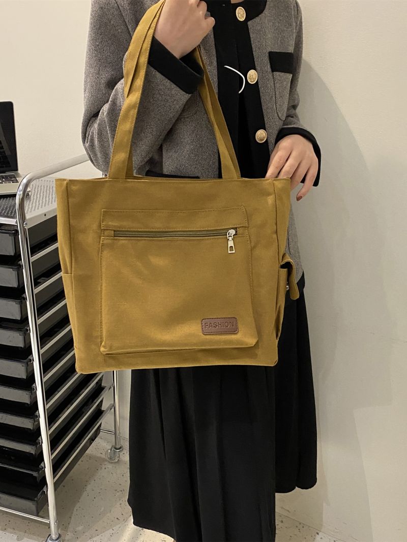 Letter Patch Decor Shopper Bag