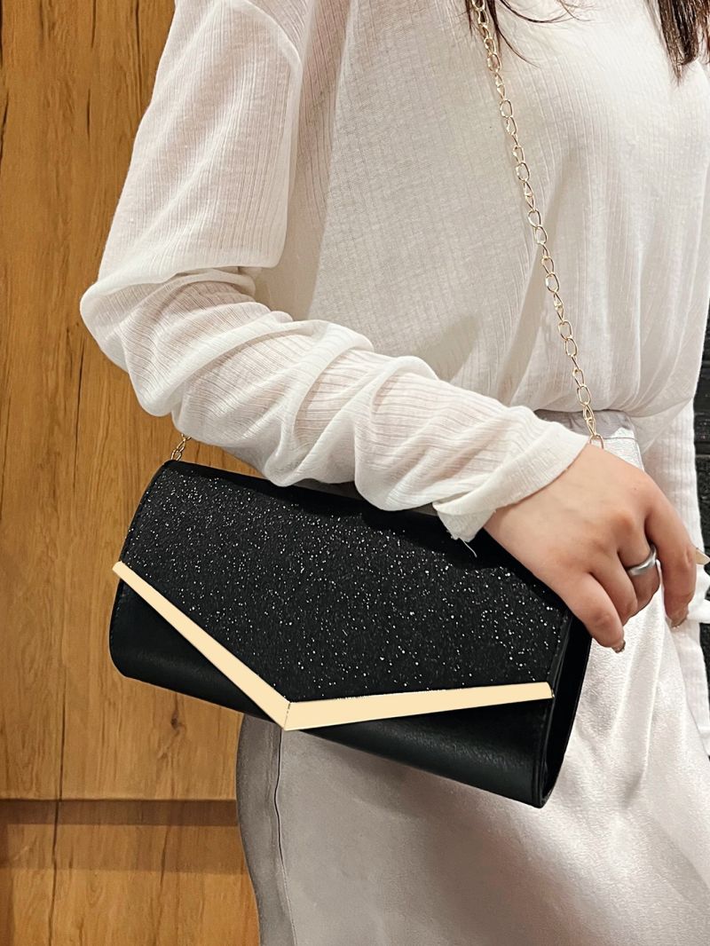 Glitter Metal Decor Flap Envelope Bag