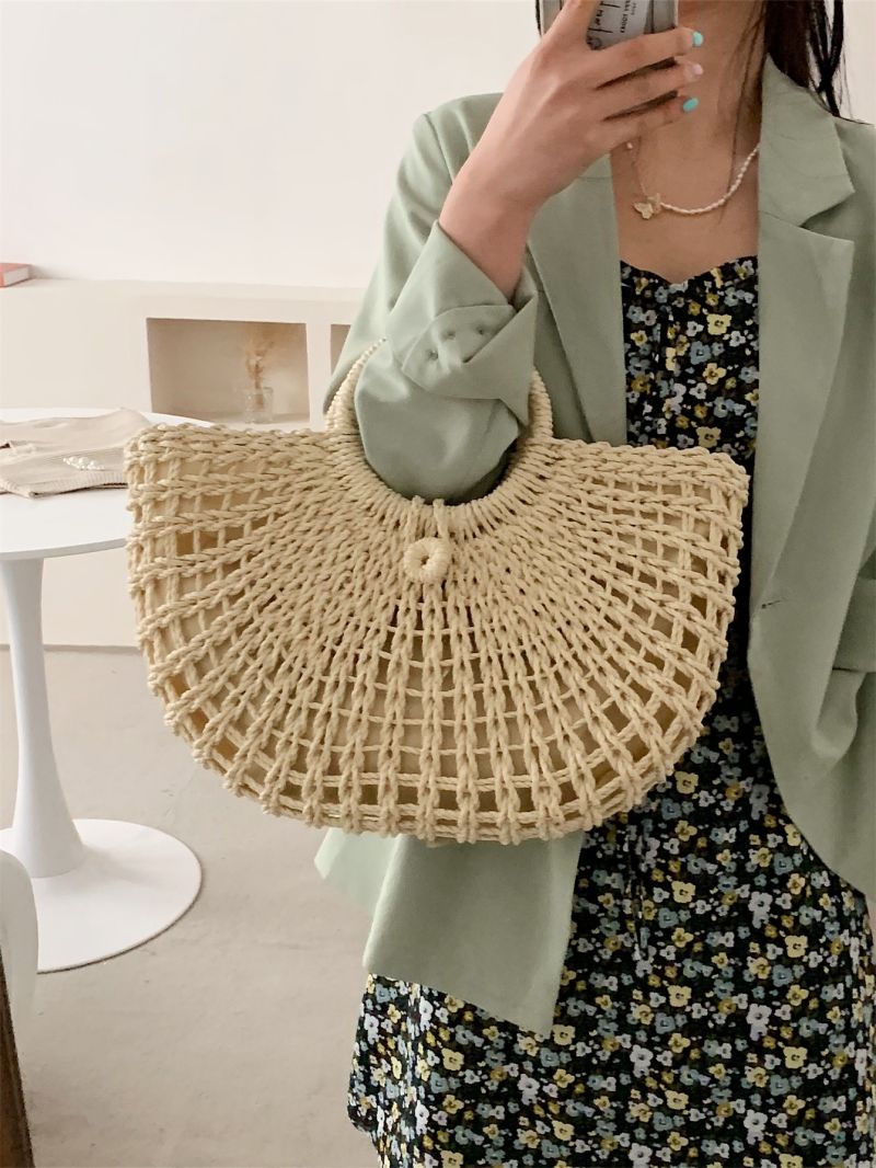 Hollow Out Straw Bag