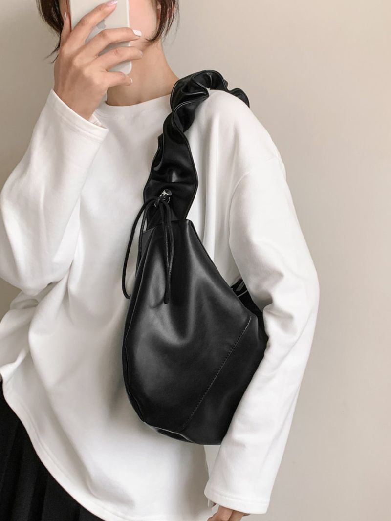 Drawstring Detail Hobo Bag