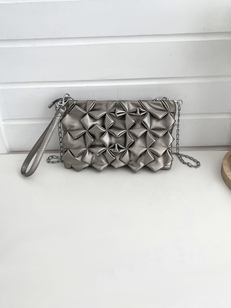 Metallic Braided Detail Ruched Bag