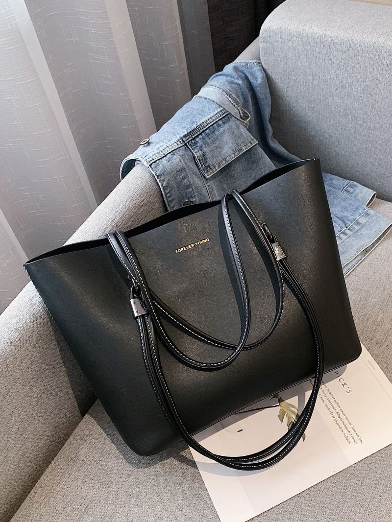 Letter Graphic Shoulder Tote Bag, Mothers Day Gift For Mom