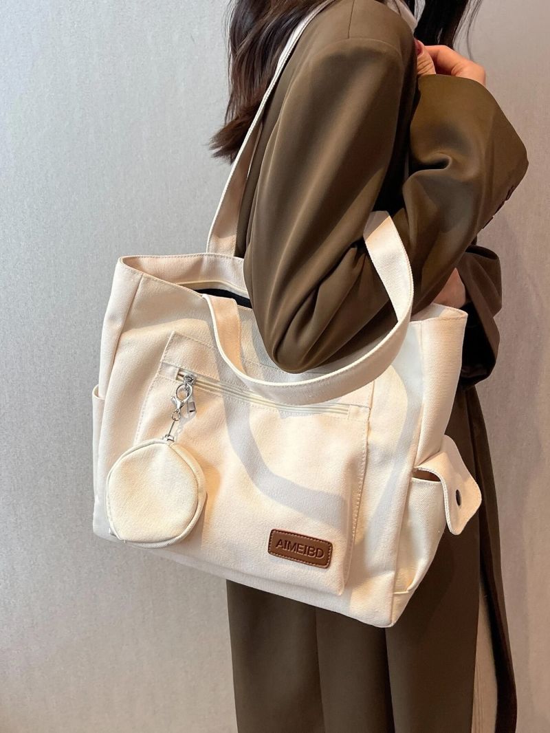 Patch Detail Shopper Bag With Coin Purse