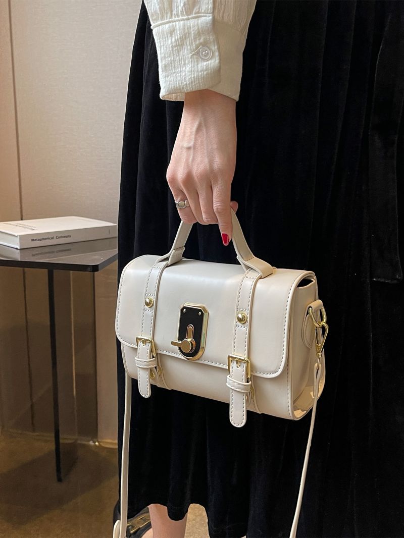 Minimalist Buckle Decor Flap Square Bag