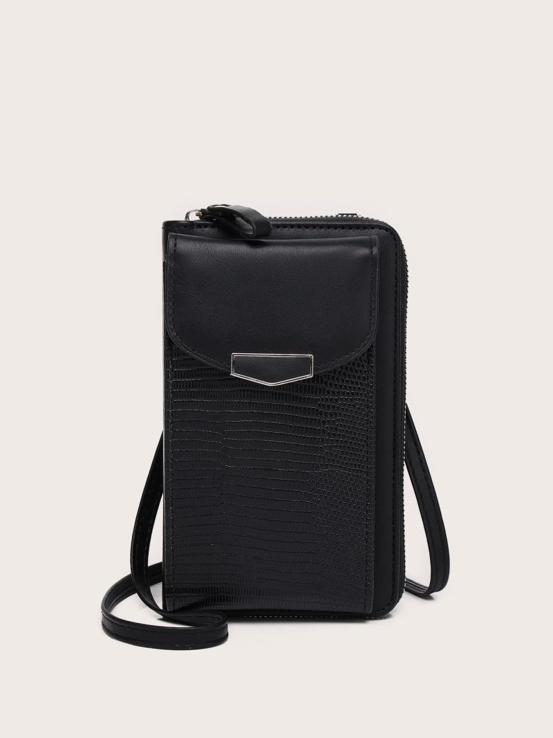 Lizard Embossed Flap Phone Wallet