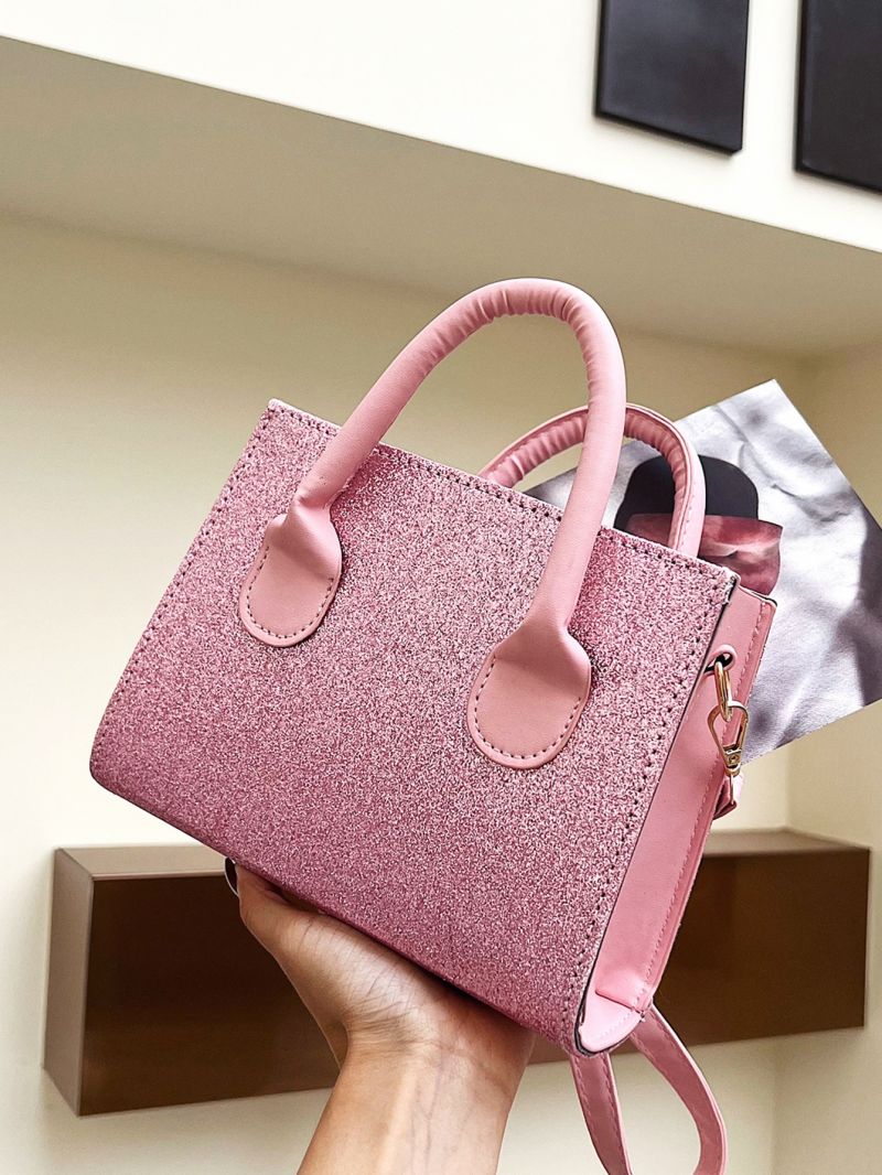 Mini Glitter Double Handle Square Bag