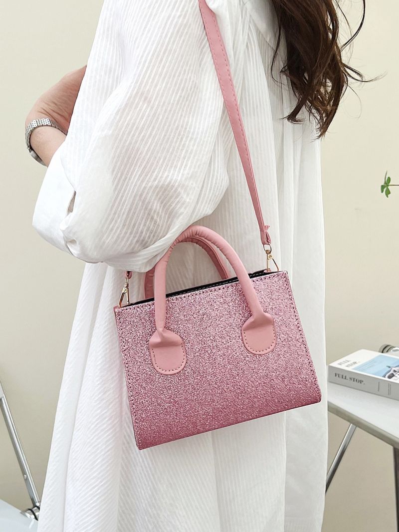 Mini Glitter Double Handle Square Bag