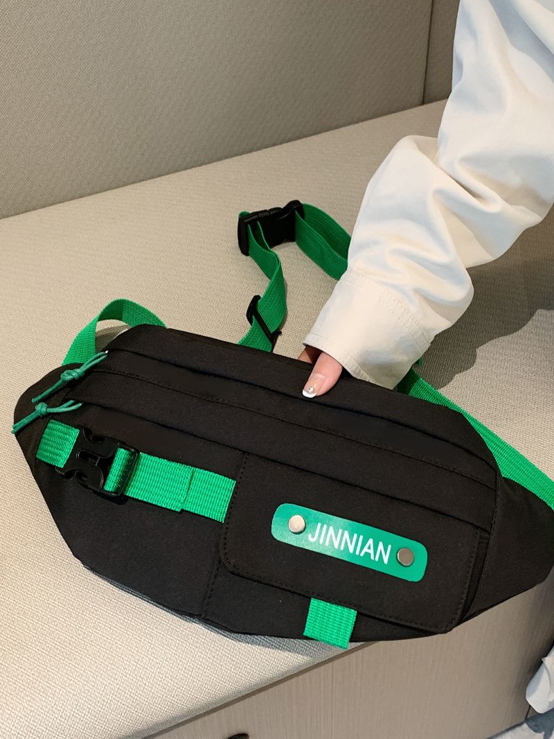 Letter Graphic Fanny Pack Release Buckle Decor Casual