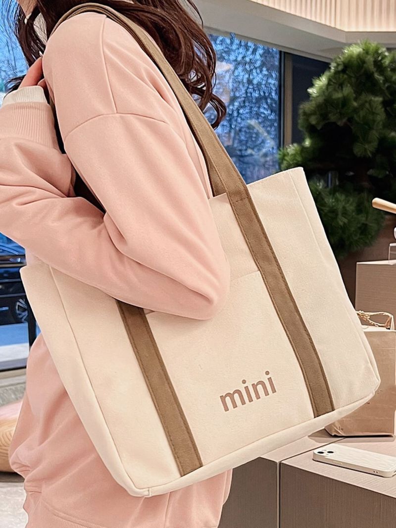 Letter Print Shopper Bag