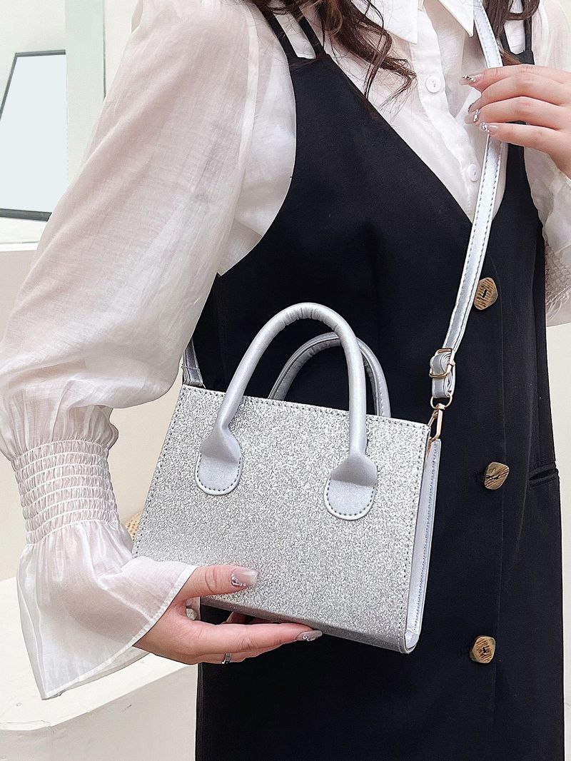 Mini Glitter Double Handle Square Bag