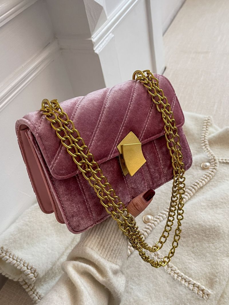 Quilted Flap Chain Square Bag