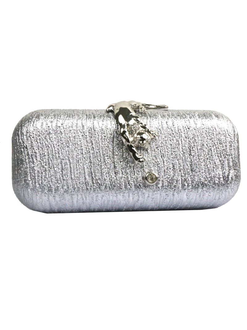 Metallic Rhinestone & Animal Decor Chain Box Bag
