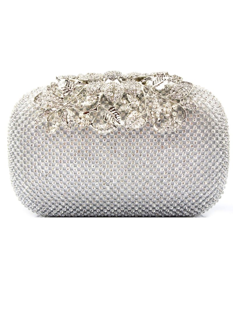 Mini Cubic Zirconia Flower Decor Chain Box Bag