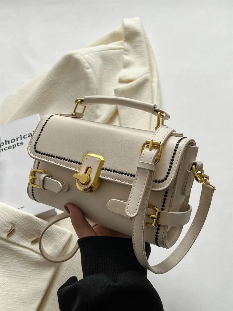Mini Embroidered Detail Buckle Decor Square Bag